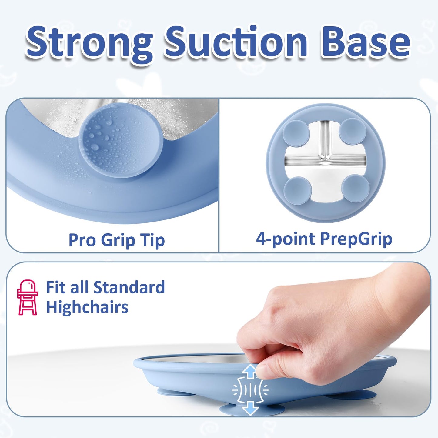 Stainless Steel Baby Plate with Suction, 9” Divided Toddler Plates with Removable Silicone Sleeves for Kids, Non-Toxic Non-Slip Unbreakable Dishwasher Safe Dinnerware Set of 2, Pink & Beige