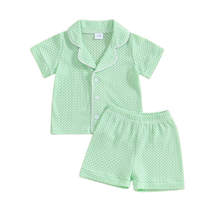 VISGOGO Baby Boy Girls Toddler Summer Outfit Striped T-shirt Toddler Boy Summer Clothes 6 12 18 Months 2 3 4 5 T Short Set