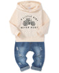 WESIDOM Baby Boy Clothes, Long Sleeve Printing Hoodie With Jeans Pants Outfits Set