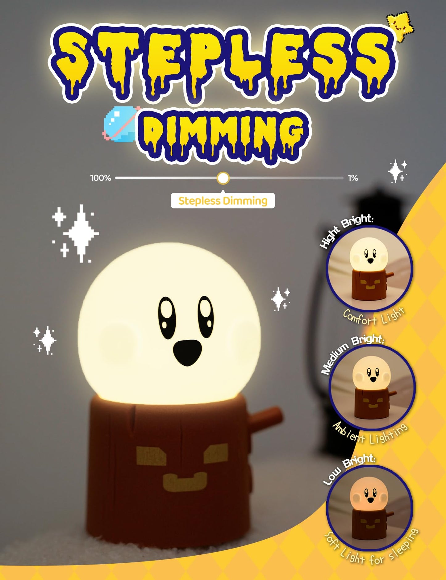 Cute Chibi Flame Lamp, Anime Cozy Lights, Retro Rechargeable Night Light, Decor, Cute Desk Accessories, Gifts