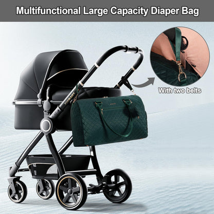 LOVEVOOK Diaper Bag Tote with Pacifier Case and Changing Pad, Large Capacity Mommy Bag for Hospital and Weekender Travel, Functional Baby Bag Newborn Baby Essential, Black