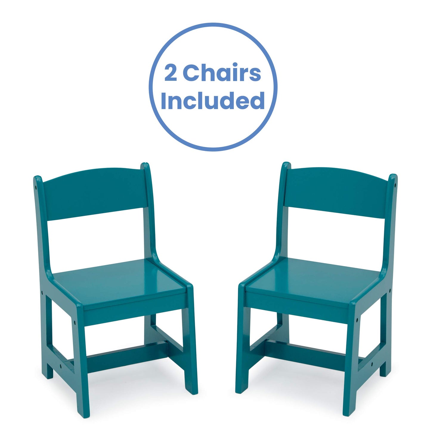 Delta Children MySize Kids Wood Table and Chair Set (2 Chairs Included) - Ideal for Arts & Crafts, Snack Time, & More - Greenguard Gold Certified, Bianca White, 3 Piece Set