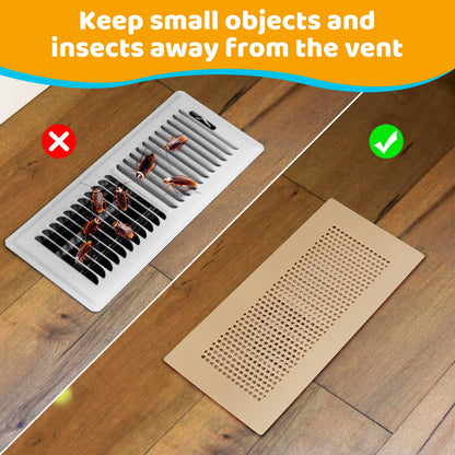 Orzbow Baby Proofing Soft Silicone Vent Cover for Home Wall/Ceiling/Floor Register,Child Proof Floor Air Vent Deflector Cover,Catches Debris Hair & Prevents Creepy Crawlies,Easy Install, Khaki,2 Pack