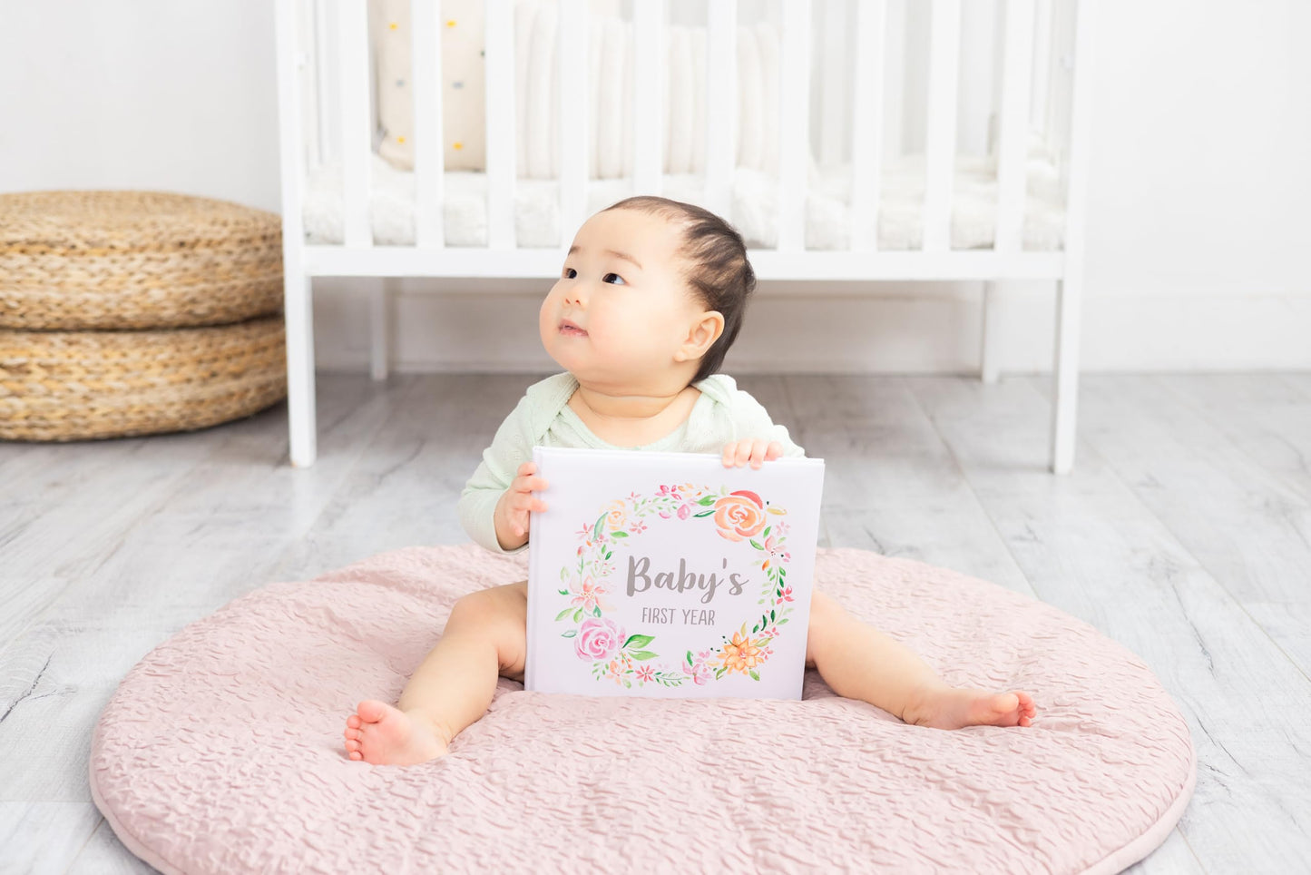 Kate & Milo Baby’s First Year Baby Memory Journal, Gender-Neutral Keepsake, Baby Milestone Memory Book and Photo Album, Perfect for Baby Showers, For New and Expecting Parents, Sky and Elephant