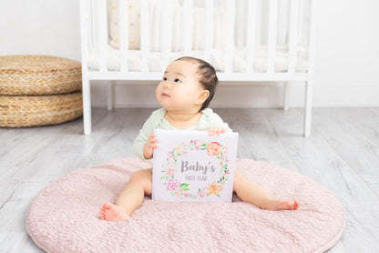 Kate & Milo Baby’s First Year Baby Memory Journal, Gender-Neutral Keepsake, Baby Milestone Memory Book and Photo Album, Perfect for Baby Showers, For New and Expecting Parents, Sky and Elephant