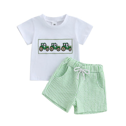 Toddler Baby Boy Baseball Outfit Short Sleeve T-shirt and Drawstring Shorts 2 Piece Baseball Clothing Sets