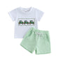 Toddler Baby Boy Baseball Outfit Short Sleeve T-shirt and Drawstring Shorts 2 Piece Baseball Clothing Sets