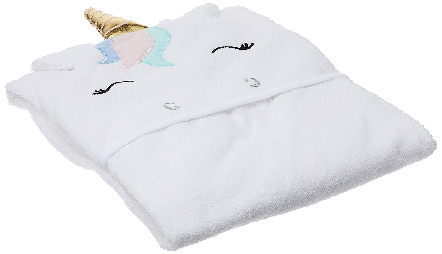 Hudson Baby Unisex Baby Cotton Animal Face Hooded Towel, Pretty Elephant, One Size
