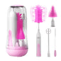 Electric Bottle Brush Cleaner New Upgrade, Portable Electric Baby Bottle Brush Cleaner for Travel, Travel Bottle Cleaner Kit with Nipple & Straw Brush, Perfect Mom Essentials After Birth Gift, Green