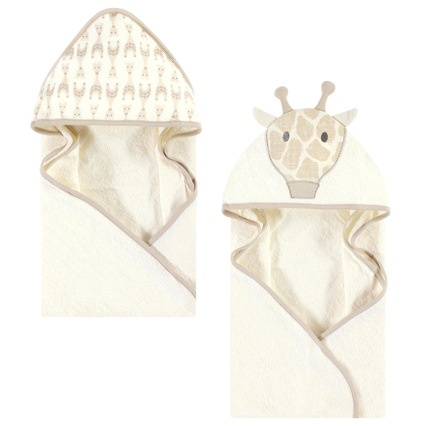 Hudson Baby Unisex Baby Cotton Animal Face Hooded Towel, Pretty Elephant, One Size