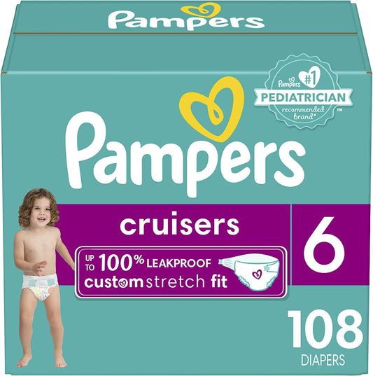 Pampers Cruisers Diapers - Size 3, 84 Count, Disposable Active Baby Diapers with Custom Stretch