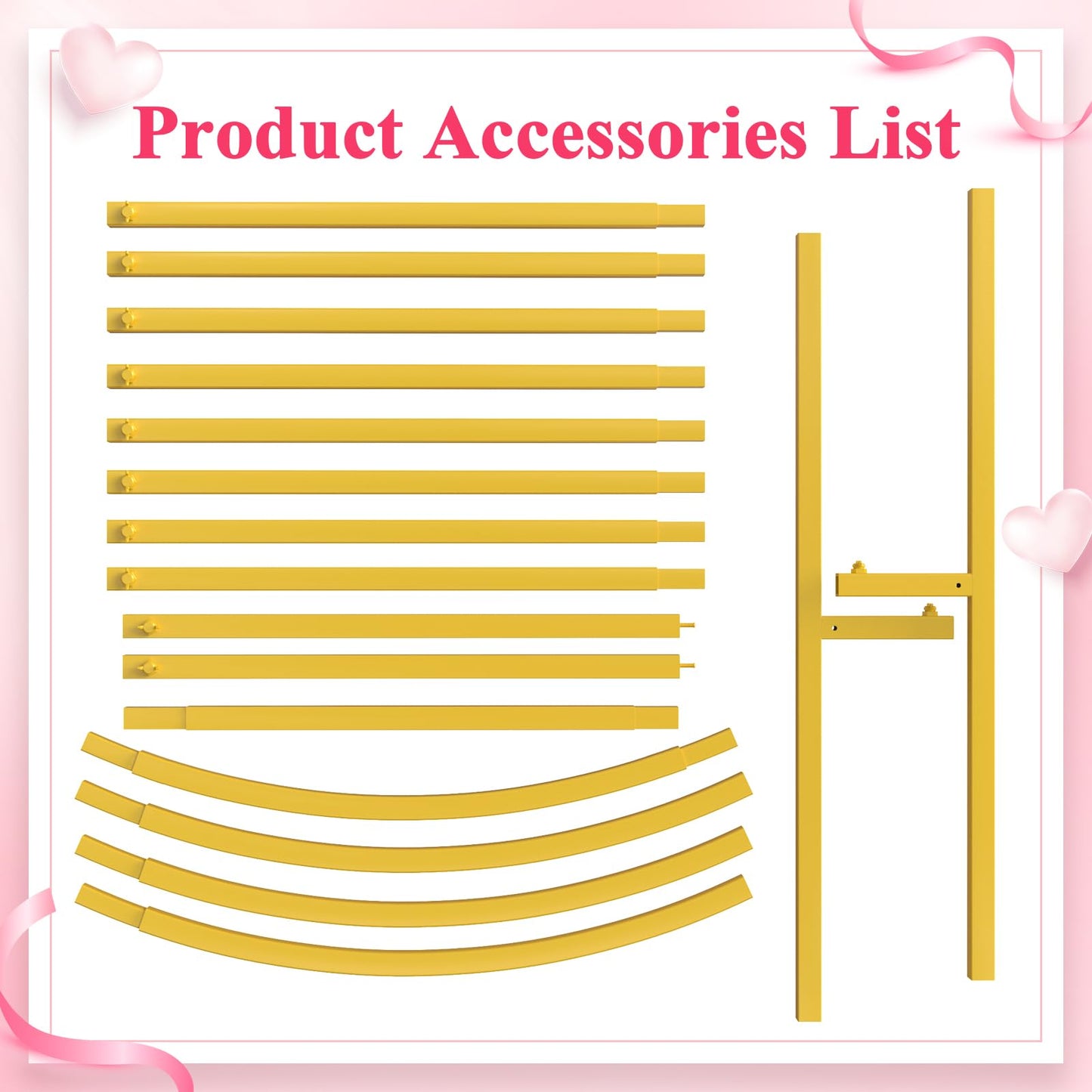Wokceer 7.2 FT Wedding Arch Backdrop Stand, Gold Metal Arch Backdrop Stand for Wedding Ceremony Birthday Party Bridal Baby Shower Photo Booth Garden Floral Balloon Arches Decoration