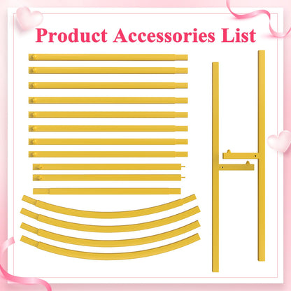 Wokceer 7.2 FT Wedding Arch Backdrop Stand, Gold Metal Arch Backdrop Stand for Wedding Ceremony Birthday Party Bridal Baby Shower Photo Booth Garden Floral Balloon Arches Decoration