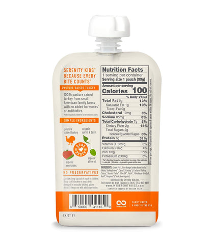 Serenity Kids 7+ Months Bone Broth Puree Made With Organic Veggies - Clean Label Project Purity Award Certified - 3.5 Ounce BPA-Free Pouch - Grass Fed Beef Pot Roast - 12 Count - Baby Food Pouch