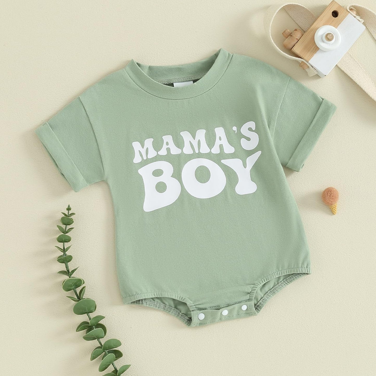 Newborn Infant Baby Boy Summer Outfit Mamas Boy Baby Clothes Boy Oversized Romper Shirts Short Sleeve Onesie
