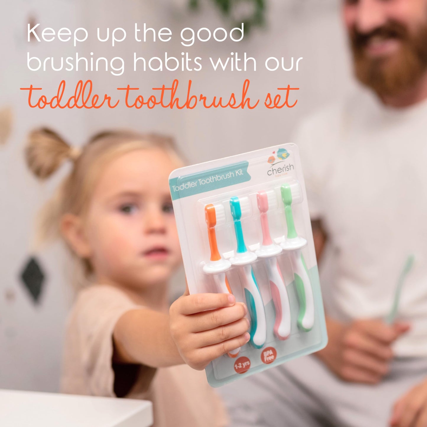 Cherish Baby Care Baby Toothbrush & Toddler Toothbrush Set (0-2 Years) - BPA-Free & Safety-Tested, 2023 Award Winner, Food-Grade Silicone (Teal)