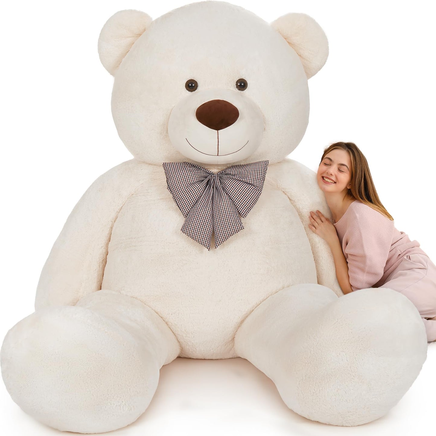 MaoGoLan Giant Big Teddy Bear 4 Feet 47 inch Life Size Tan Plush Bear Brown Stuffed Animal for Children Boyfriend