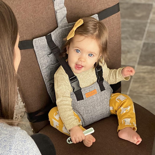 liuliuby Compact Travel High Chair | Portable High Chair for Baby | Baby Travel Essential Harness Seat | Must Haves for Vacations, Restaurants, Family Visits with Babies | Portable Highchair Seat