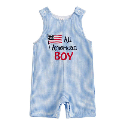 YINGISFITM Newborn Baby Boy Clothes Sailboat Overalls Sleeveless Jumpsuit Infant Bodysuit Toddler Outfits