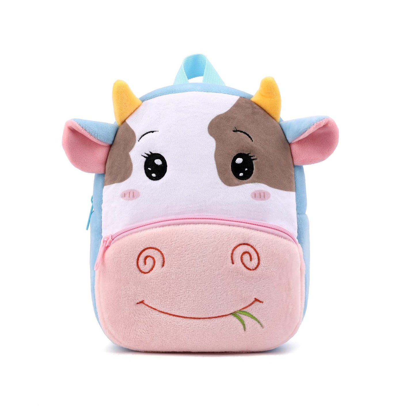Toddler Backpack for Boys and Girls, Cute Soft Plush Animal Cartoon Mini Backpack Little For Kids 2-6 Years (Cows)