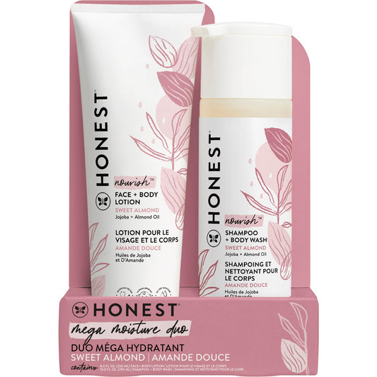 The Honest Company 2-in-1 Cleansing Shampoo + Body Wash and Face + Body Lotion Bundle | Gentle for Baby | Naturally Derived | Lavender Calm, 18.5 fl oz