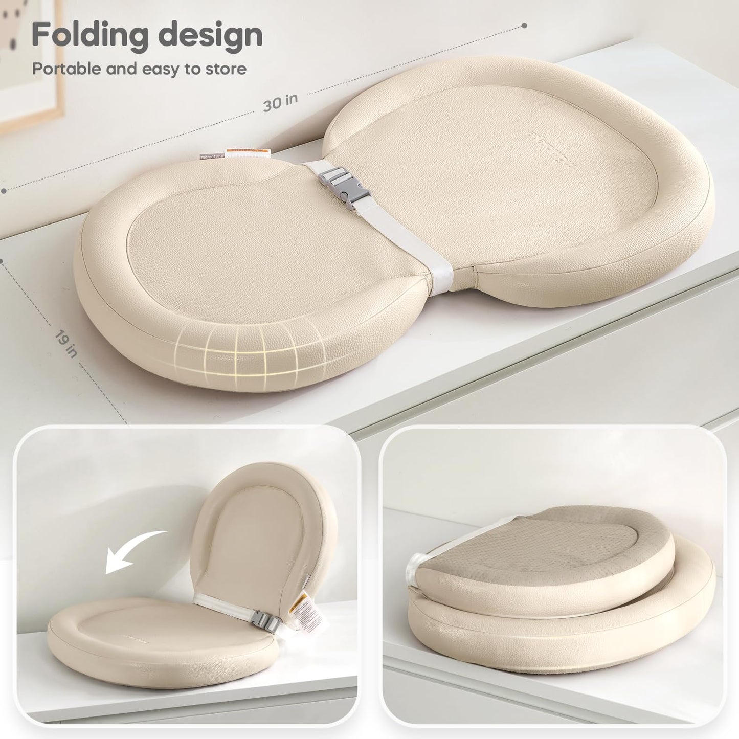 Mamatepe Baby Changing Pad, Soft, Foldable Leather Diaper Changing Pad, Waterproof & Non-Slip Wipeable, 30"X19",Pink
