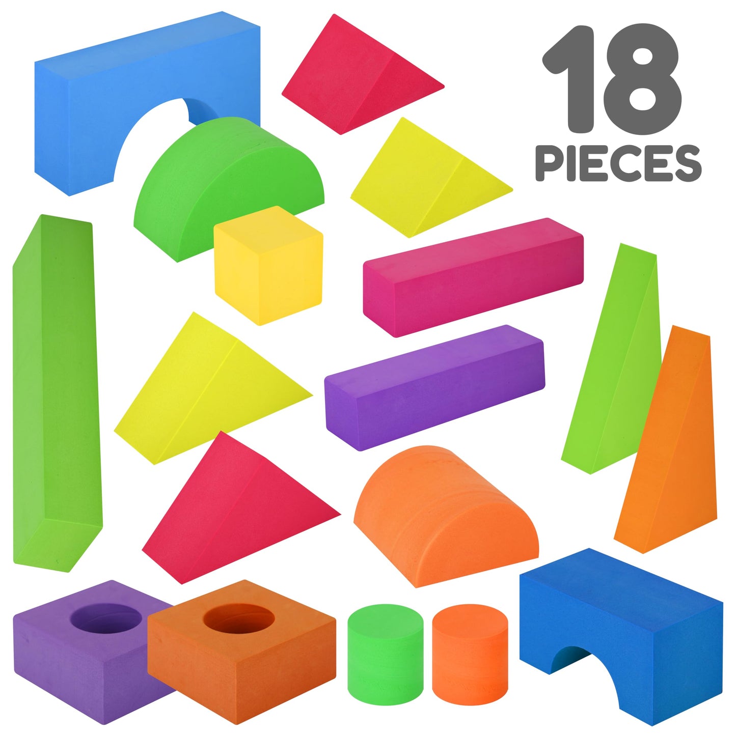 Large Building Foam Blocks for Toddlers – Giant Jumbo Big Building Blocks (30 Pieces)
