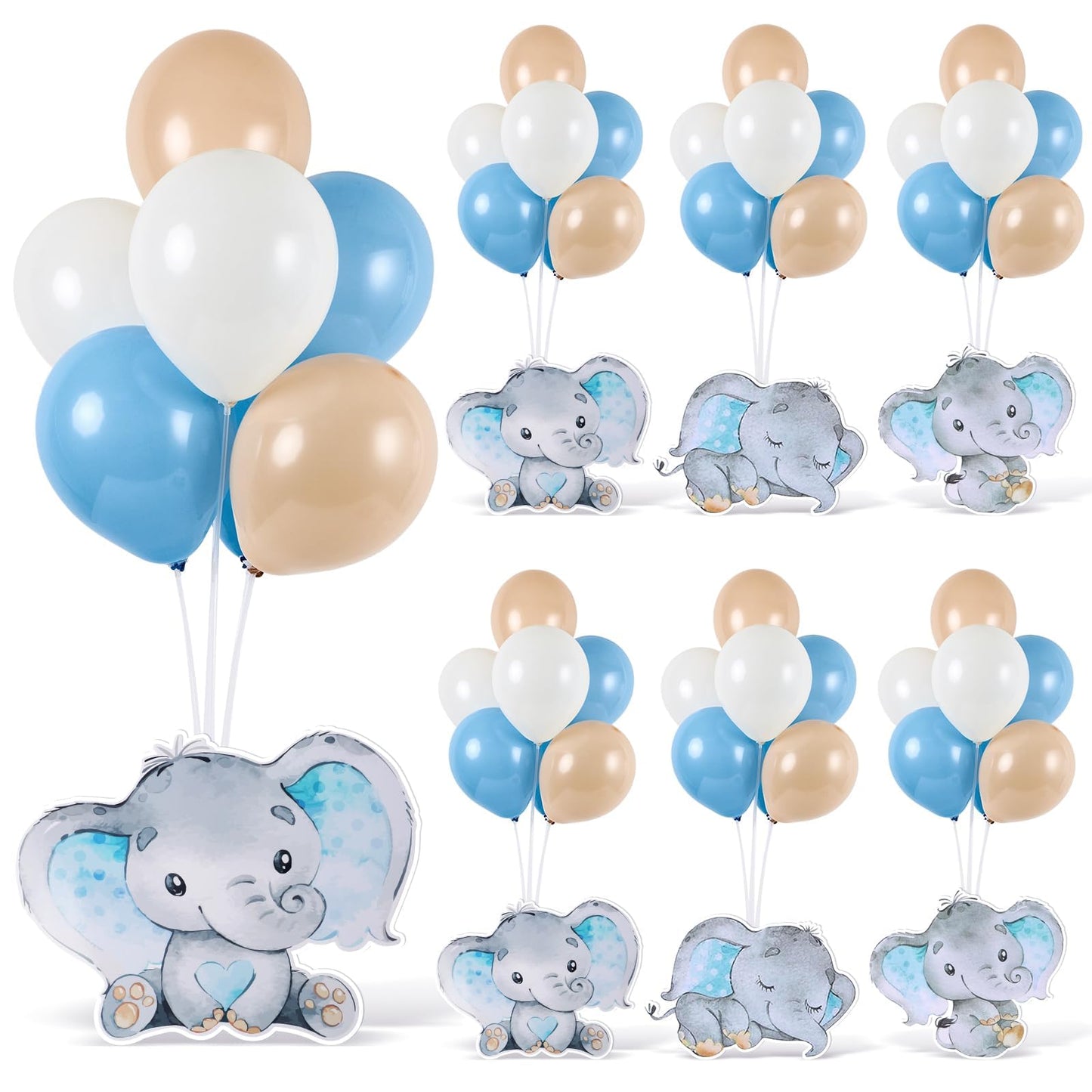 4 Sets Balloon Stand Kit for Table Bear Baby Shower Tables Centerpieces with Balloon Boy Baby Shower Decorations for Bear Theme Gender Reveal Birthday Party Table Decorations Supplies (Brown Bear, 4)