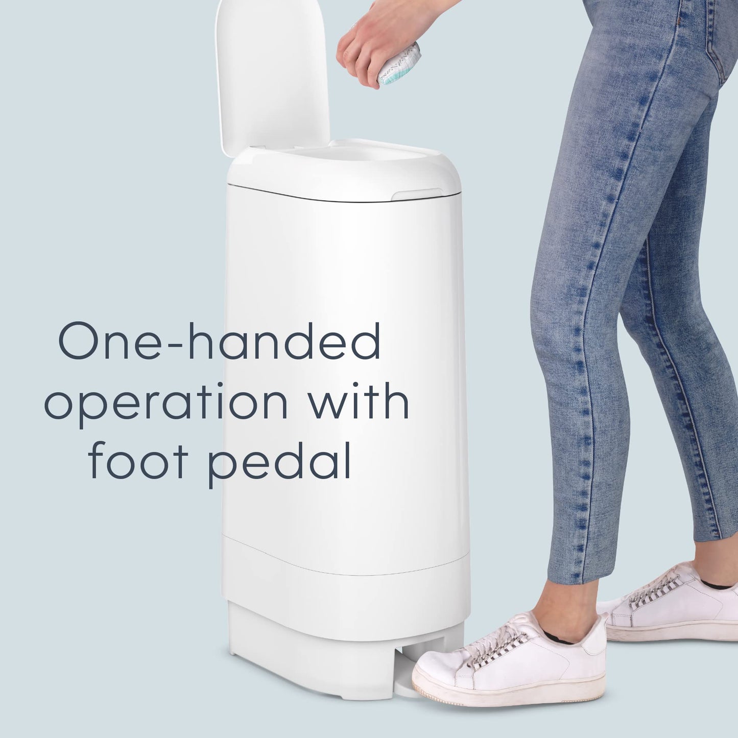 Diaper Genie Signature Pail Includes 1 Easy Roll Refill with 18 Bags | Holds Up to 846 Newborn-Sized Diapers Per Refill