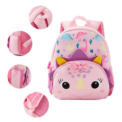 KK CRAFTS Preschool Backpack Toddler Neoprene Animal Schoolbag Lunch backpack for Kids Boys Girls(Dinosaur)