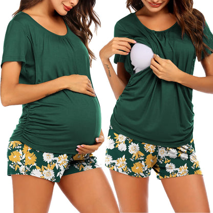 Ekouaer Womens Maternity Pajamas Nursing Pjs for Breastfeeding Soft Postpartum Lounge Sets Sleepwear Layer Pregnancy Clothes