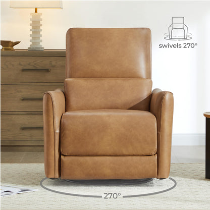 CHITA Power Recliner Chair Swivel Glider, FSC Certified Upholstered Living Room Nursery Reclining Sofa Chair with Lumbar Support, Linen