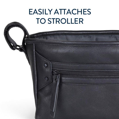 Itzy Ritzy Adjustable Stroller Caddy and Organizer Bag Featuring Front Zippered Pocket, 2 Built-in Interior Pockets & Adjustable Straps to Fit Nearly Any Stroller (Chai)