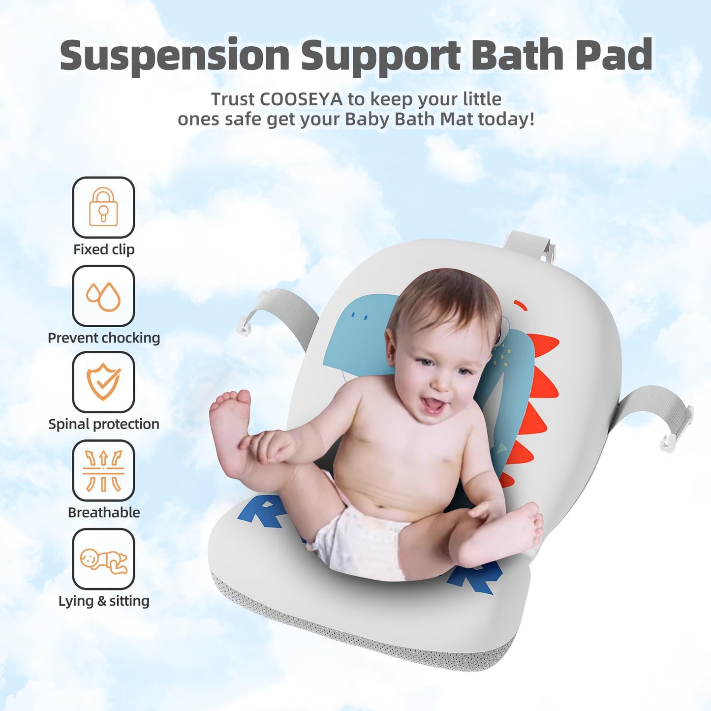 MoreFeel Collapsible Baby Bathtub for Newborn with Thermometer & 1 Hooded Towel & 1 Soft Floating Cushion,Portable Travel Bathtub with Drain Hole, Durable Foldable Baby Tubs for Infants to Toddler