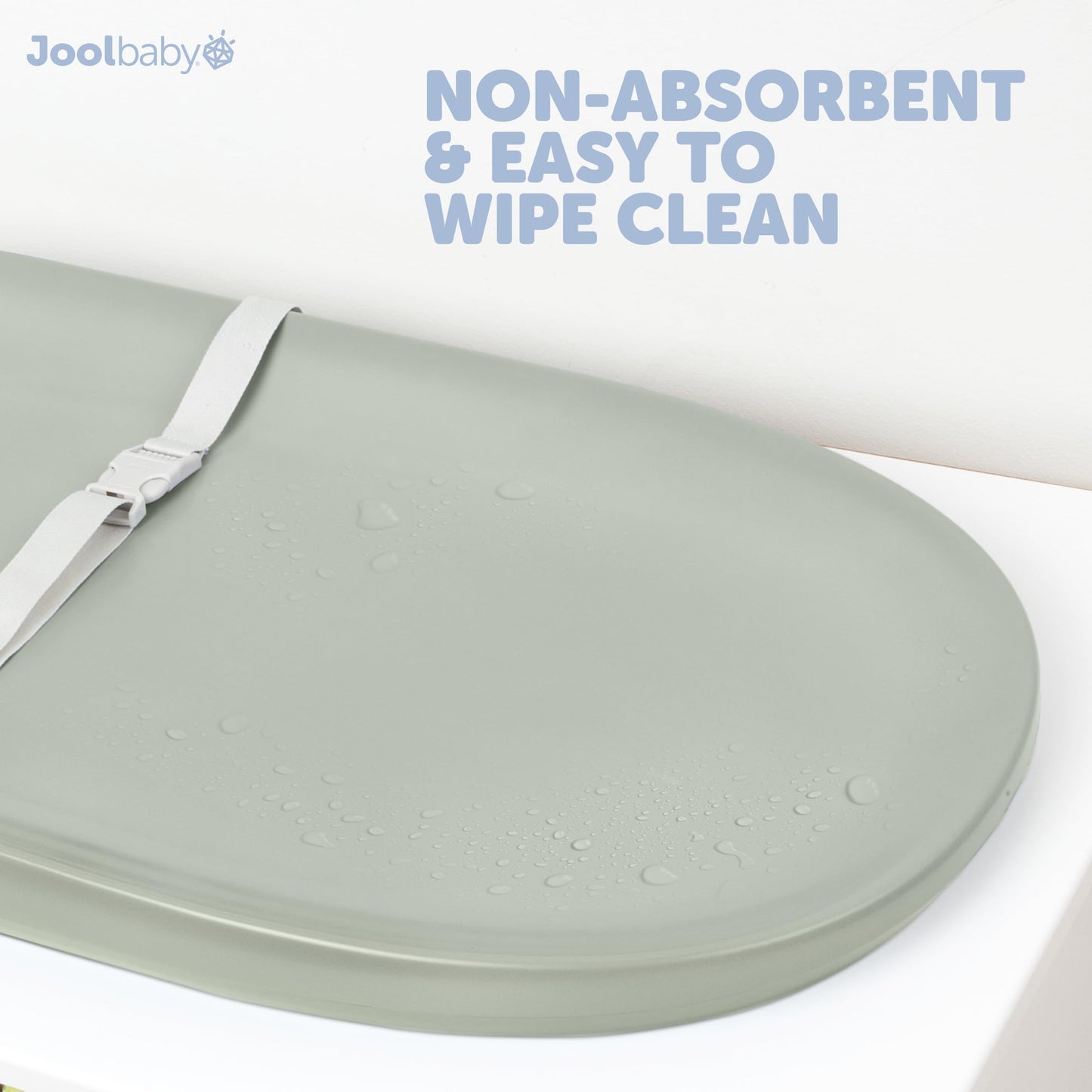 Jool Baby Waterproof Baby Changing Pad - Easy to Clean, Lightweight & Portable - Large Foam Cushion for Comfort (Sage)
