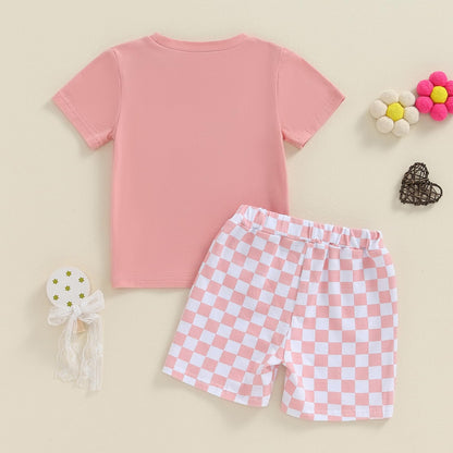 Toddler Baby Boy Summer Clothes Letter Short Sleeve T Shirt/Romper Casual Shorts Set Brother Matching Outfits