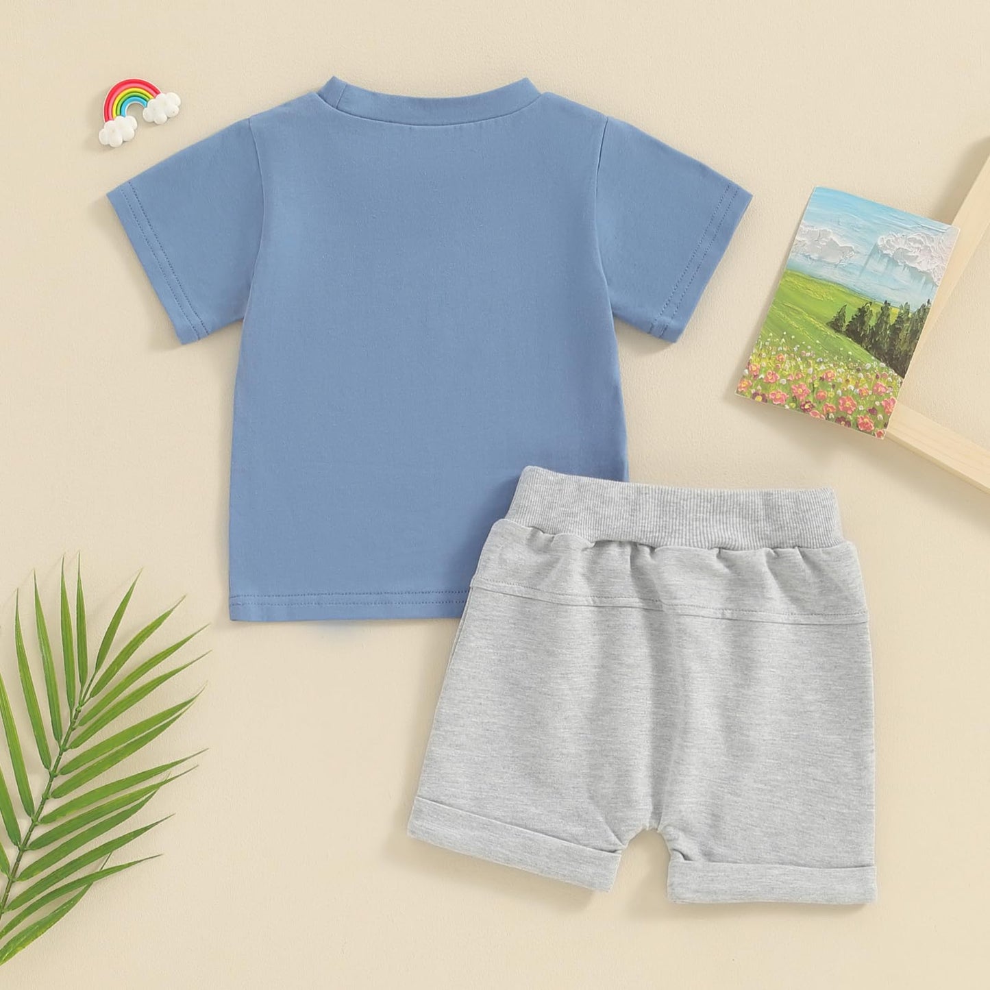 Toddler Baby Boy Summer Clothes Letter Print Short Sleeve Shirt Tops and Shorts Set Summer Outfit 2Pcs