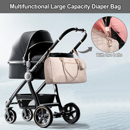 LOVEVOOK Diaper Bag Tote with Pacifier Case and Changing Pad, Large Capacity Mommy Bag for Hospital and Weekender Travel, Functional Baby Bag Newborn Baby Essential, Black