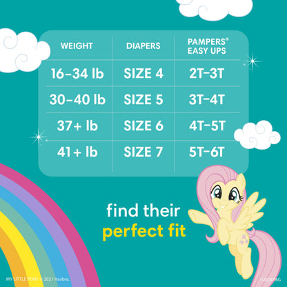 Pampers Training Pants - Easy Ups Girls & Boys - Size 5T-6T, 84 Count, Easy Pull Up & Down Design, My Little Pony Potty Underwear (Packaging May Vary)