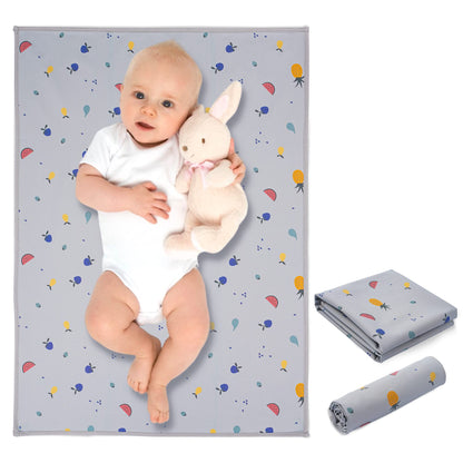 Vegan Leather Baby Changing Mat - Wipeable Portable Changing Pad, Foldable Travel Changing Mat for Baby, Newborns Toddlers Shower Gifts (Flower,20"*28")
