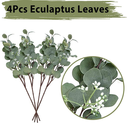 Sage Green Blush Eucalyptus Balloon Garland Kit, 131 Pcs Sage Green Blush Balloons with Artificial Eucalyptus Leaves Stems for Baby Bridal Shower Birthday Safari Party Decoration