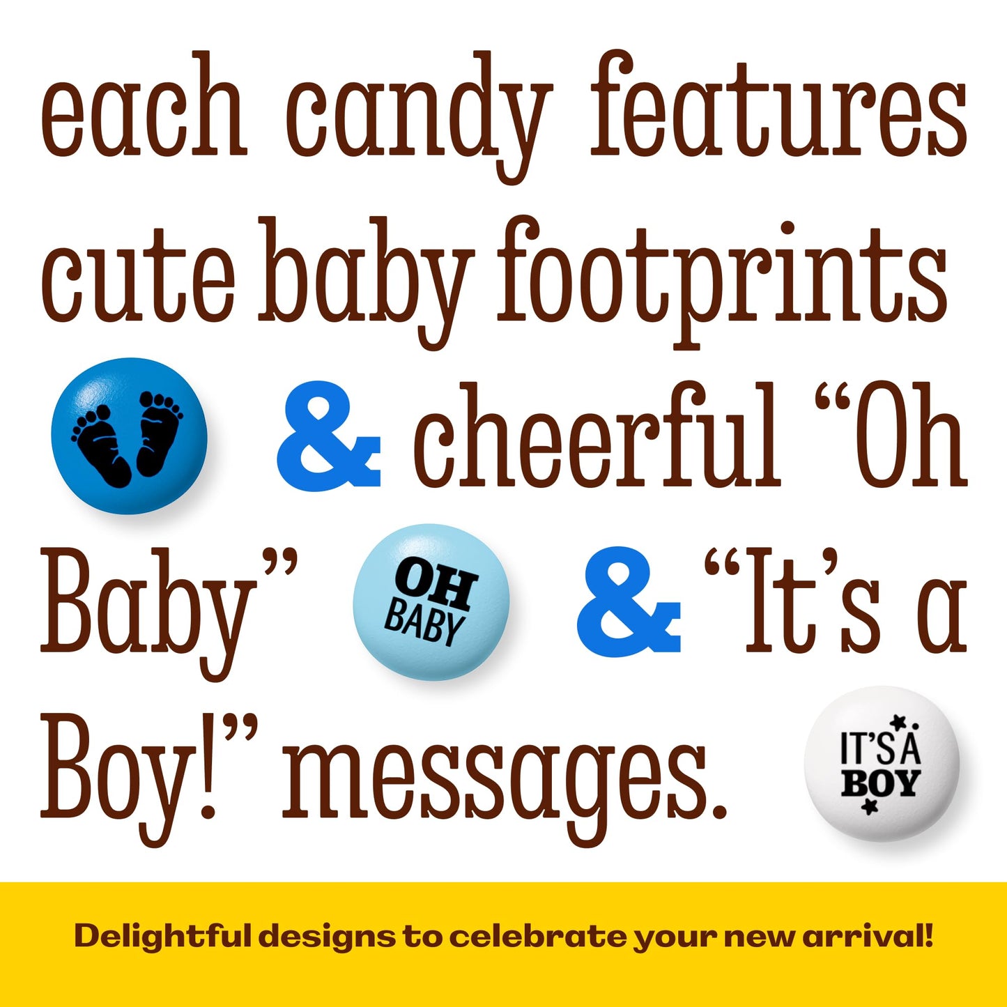 M&M'S World It's A Boy Milk Chocolate Candy 2lb Bag with White and Blue M&M'S for Baby Boy Showers Gender Reveal Parties and Baby Celebration Favors