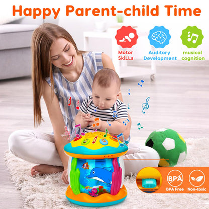 Baby Musical Toys 0-6 6-12 Months Rotating Projector Light Up Infant Tummy Time Toys 0-3-6 Months Sensory Toddler Toy Age 1-2-4 New Birthday Gifts for 1 Year Old Girl Boy Learning &Education Toy