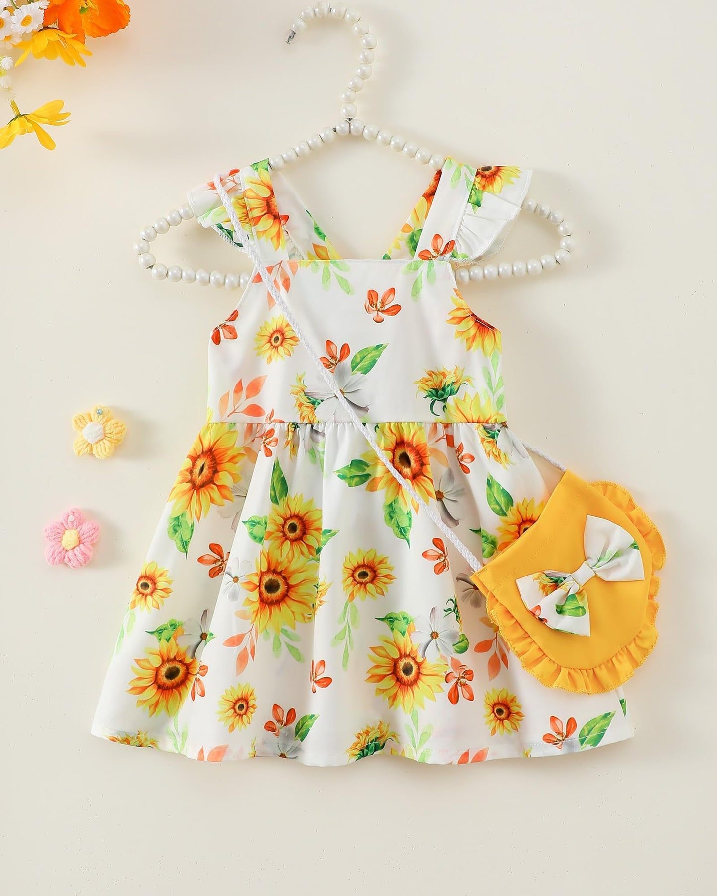 Mioglrie Baby Girl Clothes Newborn Dress Summer Toddler Girls' Clothing Casual Sundress with Cute Bag Infant Outfits