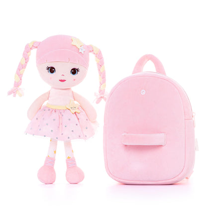 Lazada Girls Backpack with Doll Toddler Toys Baby Girls Gifts Rag Dolls 9.5“