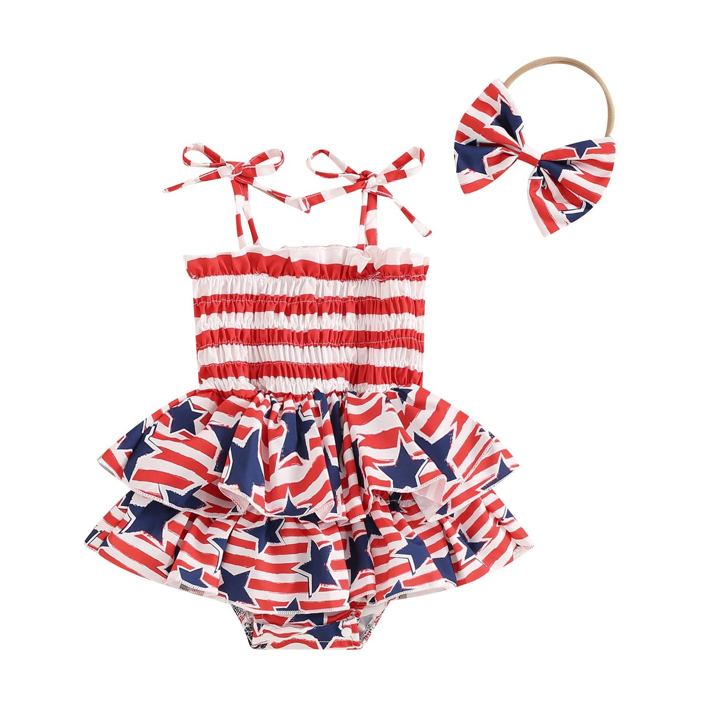 MERSARIPHY Newborn Baby Girl Summer Outfit Sleeveless Ruffle Smocked Halter Tulle Romper Dress One-piece Jumpsuit Clothes
