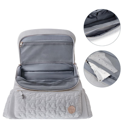 Lmbabter Diaper Bag Backpack Convertible Messenger Bag Travel Backpack Maternity Bags Stylish Baby Bag with Changing Pad for Mom (Brown)