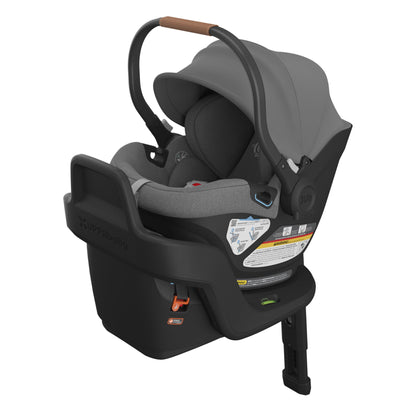 UPPAbaby Aria Lightweight Infant Car Seat/Just Under 6 lbs for Easy Portability/Base with Load Leg + Infant Insert Included/Direct Stroller Attachment/Declan (Oat Mélange/Chestnut Leather)