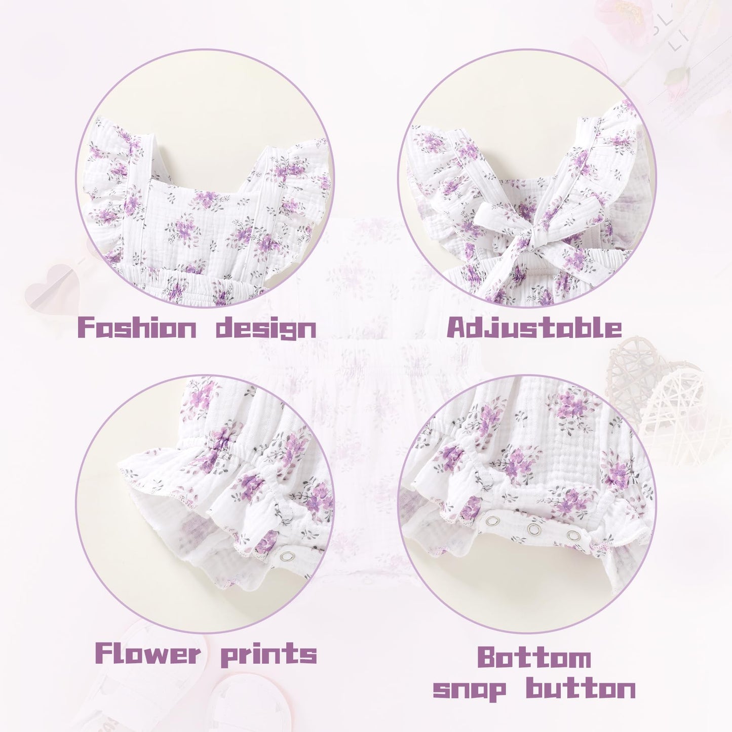 Happy Town Newborn Baby Girl Clothes Infant Summer Romper Sleeveless Floral Cute Outfits One Piece Jumpsuit Bodysuit