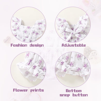 Happy Town Newborn Baby Girl Clothes Infant Summer Romper Sleeveless Floral Cute Outfits One Piece Jumpsuit Bodysuit